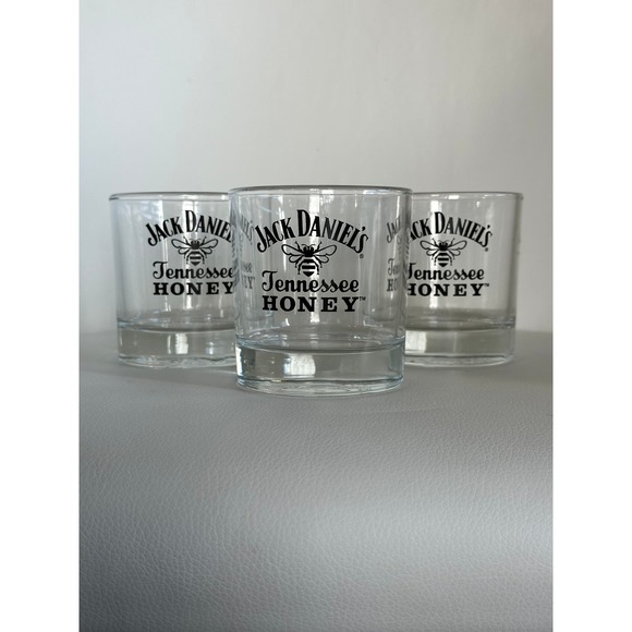 Jack Daniel’s Tennessee Honey Lowball Glasses Set of 3 - Picture 1 of 7